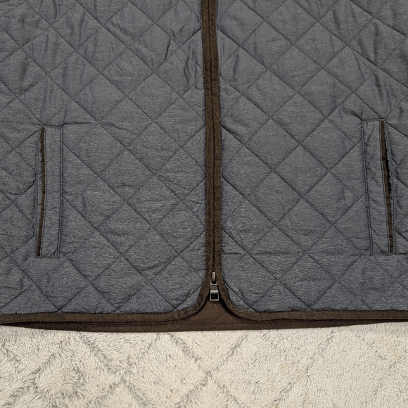 Peter Millar Vest Jacket Mens L Gray Iron Essex Quilted Insulated Travel - Picture 3 of 12